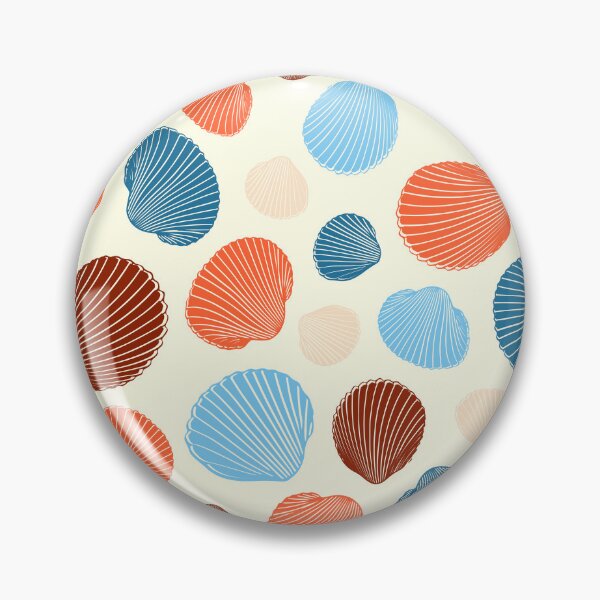 Item preview, Sea Shell Beach Pattern In Blue Orange Brown designed and sold by risingrocket.