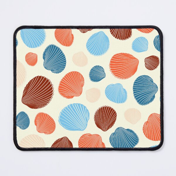 Item preview, Sea Shell Beach Pattern In Blue Orange Brown designed and sold by risingrocket.