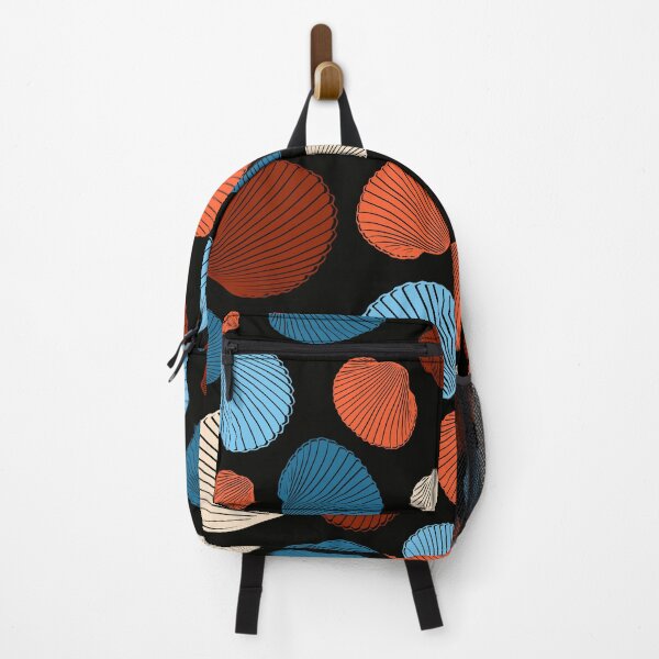 Item preview, Sea Shell Beach Pattern In Blue Orange Brown designed and sold by risingrocket.
