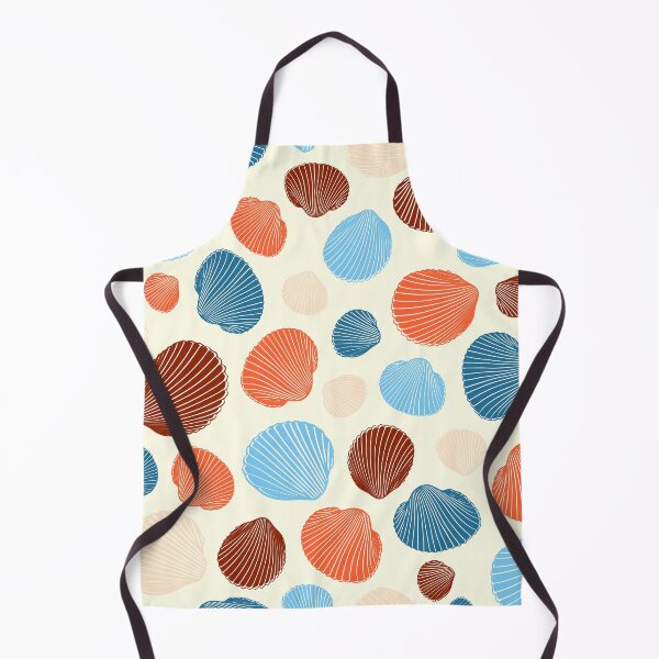 Item preview, Sea Shell Beach Pattern In Blue Orange Brown designed and sold by risingrocket.