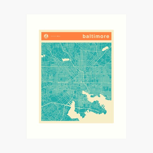 Item preview, BALTIMORE MAP designed and sold by JazzberryBlue.