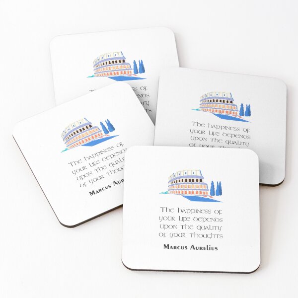 Item preview, Marcus Aurelius - Stoic Caesar - The happiness of your life depends on the quality of your thoughts..- Stoicism quote designed and sold by ArcFoundationCo.
