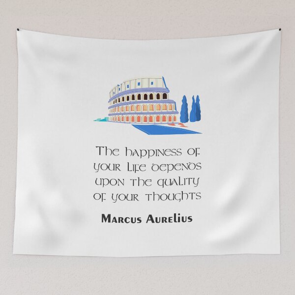 Item preview, Marcus Aurelius - Stoic Caesar - The happiness of your life depends on the quality of your thoughts..- Stoicism quote designed and sold by ArcFoundationCo.