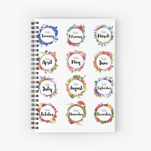 All Months - for bullet journals, diaries, planners and more Spiral Notebook