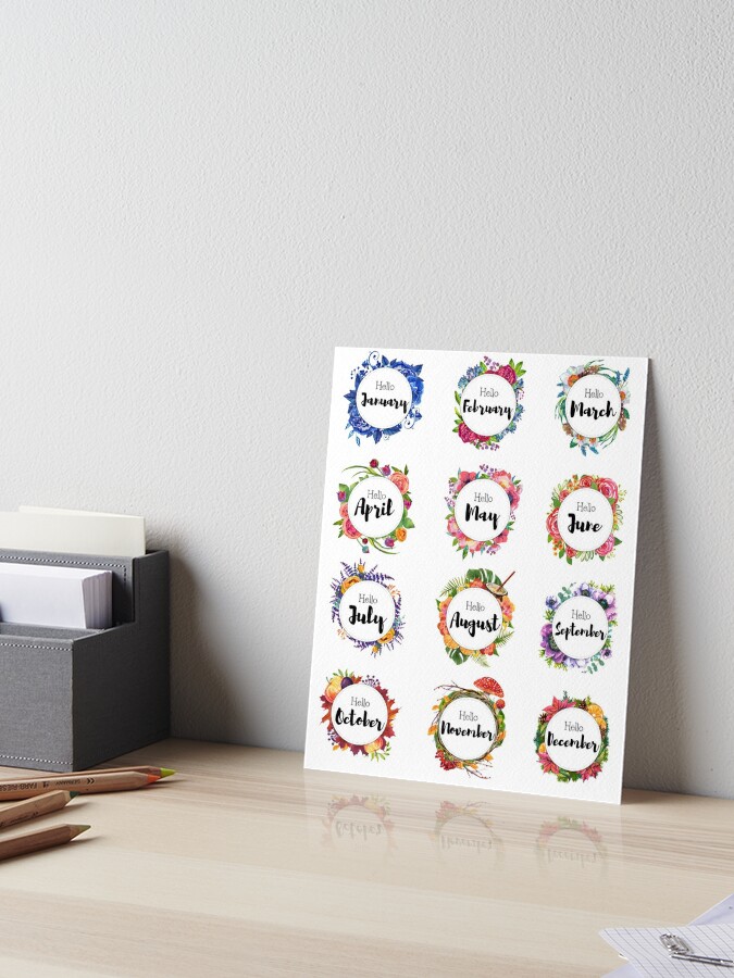 Bullet Journal/Scrapbooking Month Stickers Sticker for Sale by