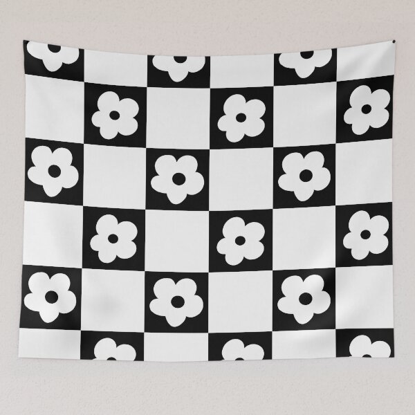 Item preview, Retro Check Flowers #2 #decor #art designed and sold by Anita's & Bella's Art.