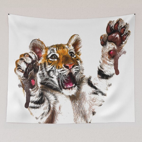 Item preview, Little Tiger Cub Watercolor Portrait, Cute Little Tiger Cub Watercolor Art, Adorable Little Tiger Cub Watercolor, Little Tiger Cub Watercolor Painting designed and sold by Trendymotion.