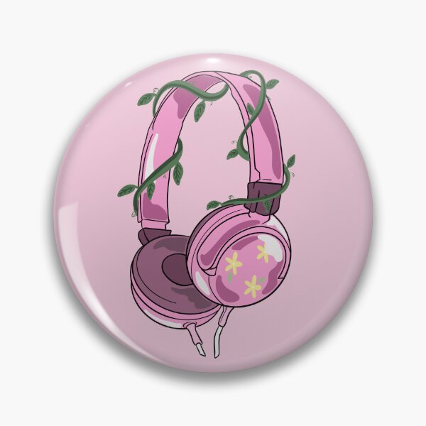 Item preview, Pink headphones with vines designed and sold by Pragyaaa.