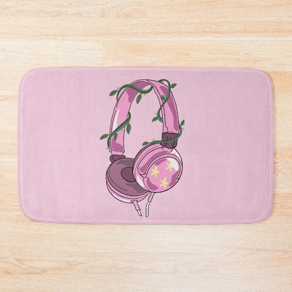 Item preview, Pink headphones with vines designed and sold by Pragyaaa.