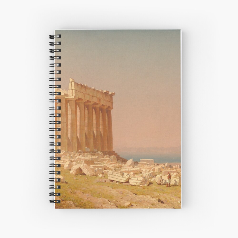 Ruins of the Parthenon Oil Painting by Sanford Robinson Gifford Spiral Notebook