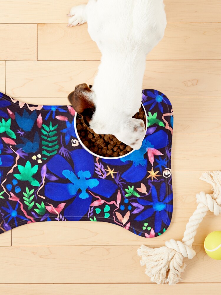 Pet Mat, Night Blooms designed and sold by HappigalArt
