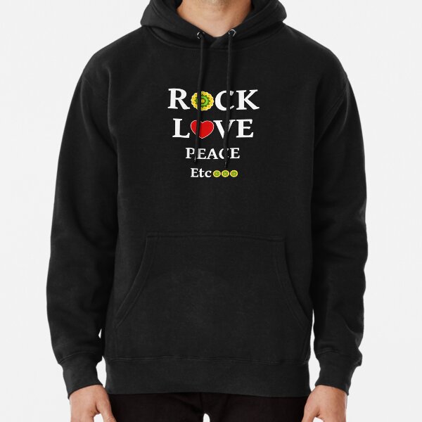 Rock, Love, Peace, Etc with yellow and green flower Greeting