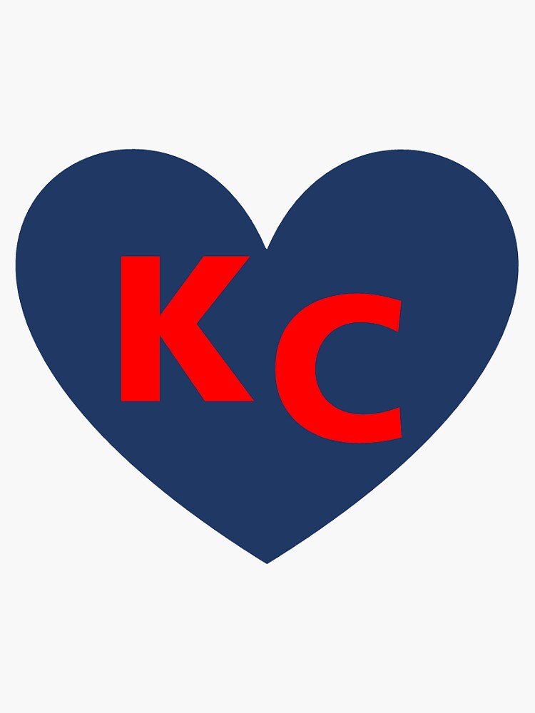 "KC KU Heart Sticker" Sticker for Sale by avaandcalcreate Redbubble