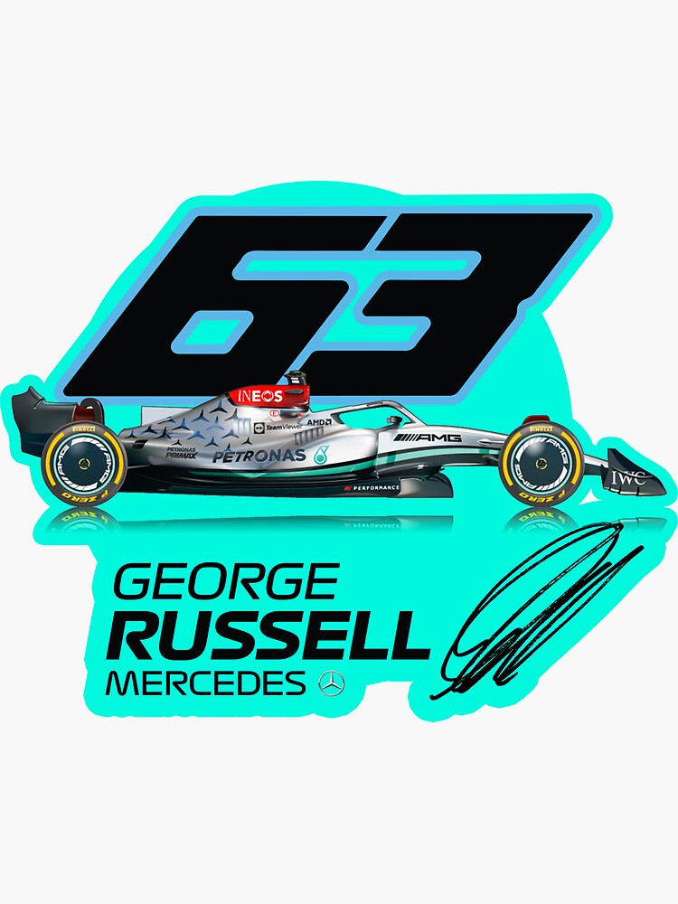 "F1 Russell 63" Sticker for Sale by Designhood82 Redbubble