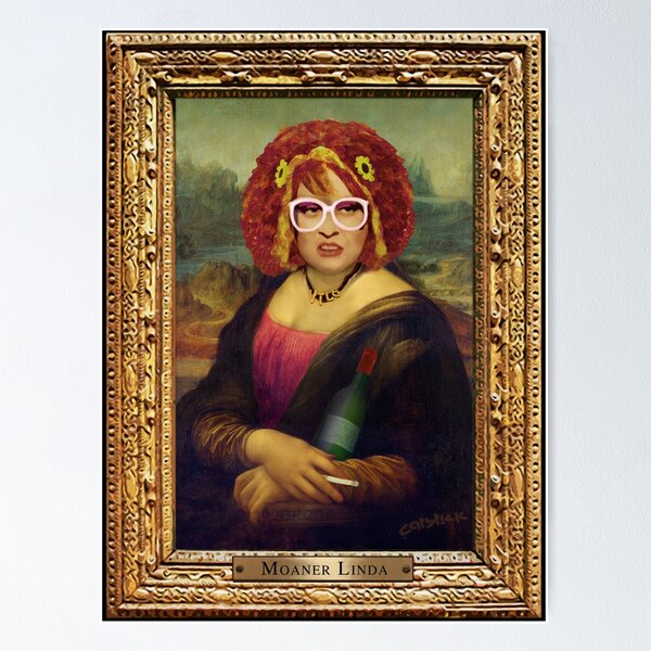 Item preview, Moaner Linda (Gold Frame) designed and sold by Big Fat Arts Gallery.