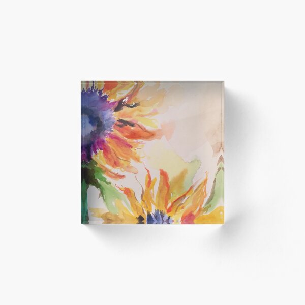 Dreamy Sunflowers Acrylic Block