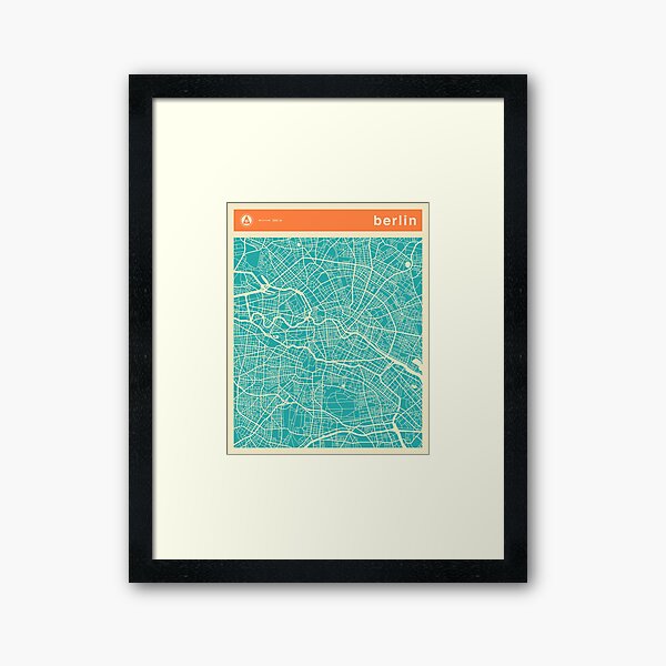 BERLIN MAP Framed Art Print