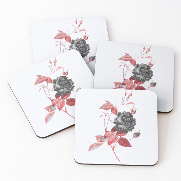 Aperçu de l'œuvre Fleur de rose du Bengale rouge sang, Illustration alternative - Rose noire et rouge créée et vendue par DaphneKstudio .
