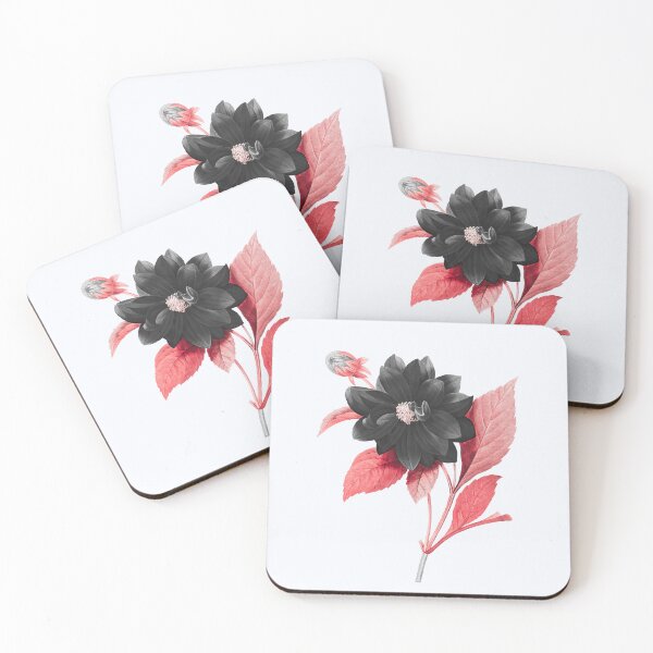 Item preview, Dahlia Flower, Alternative Illustration - Black and Red Rose designed and sold by DaphneKstudio .