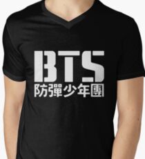 BTS Bangtan Boys Logo/Text 2 Men's V-Neck T-Shirt