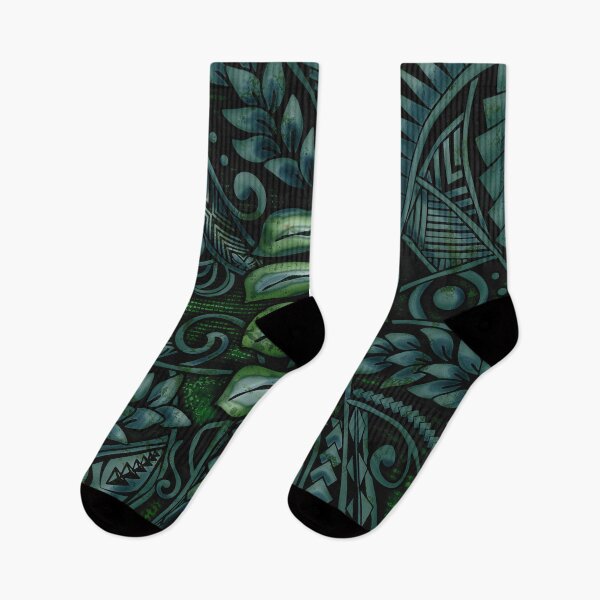 Item preview, Teal Jungle Grunge - Hawaiian - Samoan - Polynesian 3687 DeepBlue designed and sold by sunnthreads.