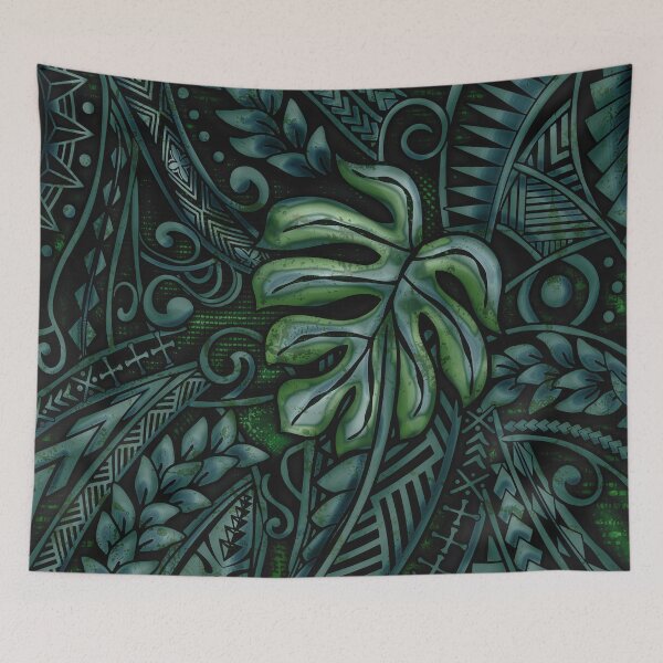 Item preview, Teal Jungle Grunge - Hawaiian - Samoan - Polynesian 3687 DeepBlue designed and sold by sunnthreads.