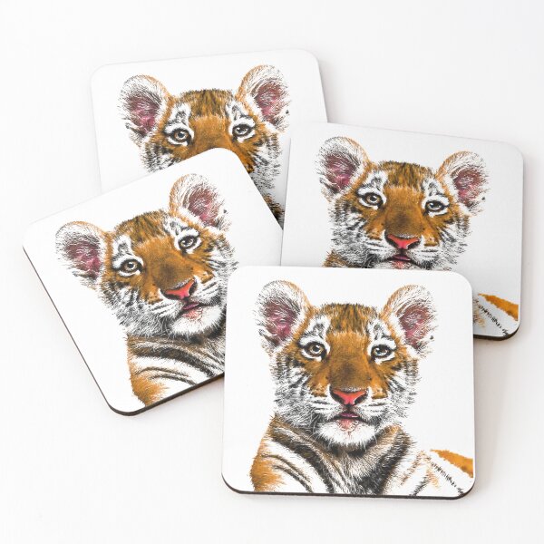 Item preview, Little Tiger Cub Oil Paint Portrait, Cute Little Tiger Cub Oil Paint Art, Adorable Little Tiger Cub Oil Paint, Little Tiger Cub Oil Paint designed and sold by Trendymotion.