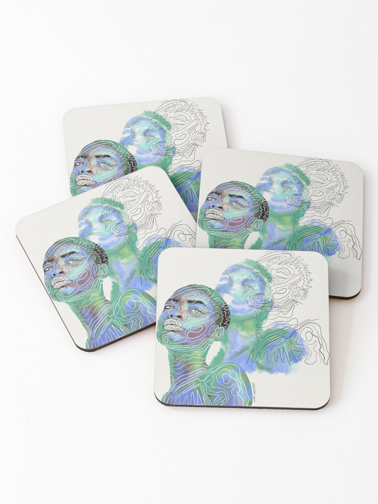 Thumbnail 1 of 5, Coasters (Set of 4), Disassociated: Part #1 designed and sold by Itslydsart.