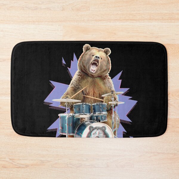 Item preview, Grizzly Brown Bear Rockstar Drummer Playing Drums T-Shirt designed and sold by SiloPressCo.