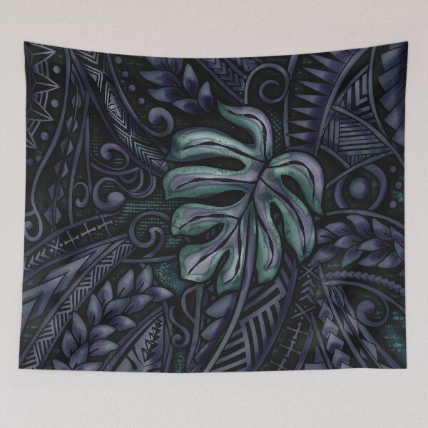 Item preview, Blue Jungle Grunge - Hawaiian - Samoan - Polynesian 3690 ArtBoard designed and sold by sunnthreads.