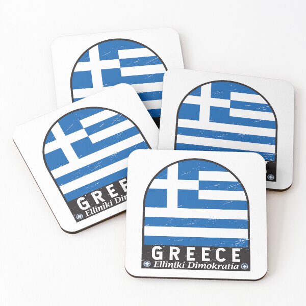 Item preview, Greece Flag Emblem Distressed Vintage designed and sold by KrisSidDesigns.
