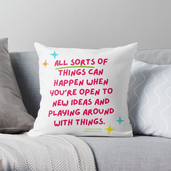 Open to New Ideas Science Quote Throw Pillow
