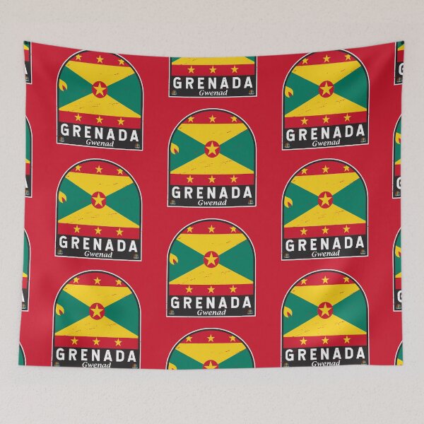 Item preview, Grenada Flag Emblem Distressed Vintage designed and sold by KrisSidDesigns.