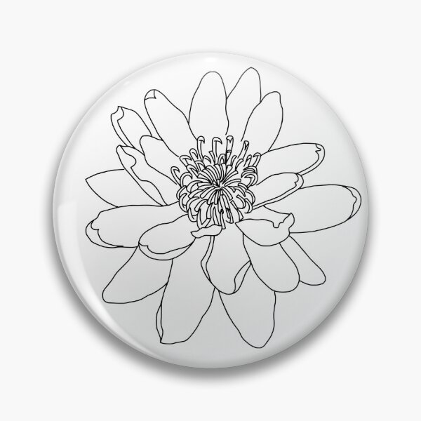 Item preview, Water lily outline drawing black on white designed and sold by Encie-Designs.