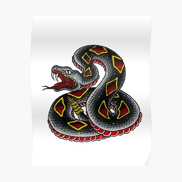 Diamond (Traditional style rattlesnake) Poster