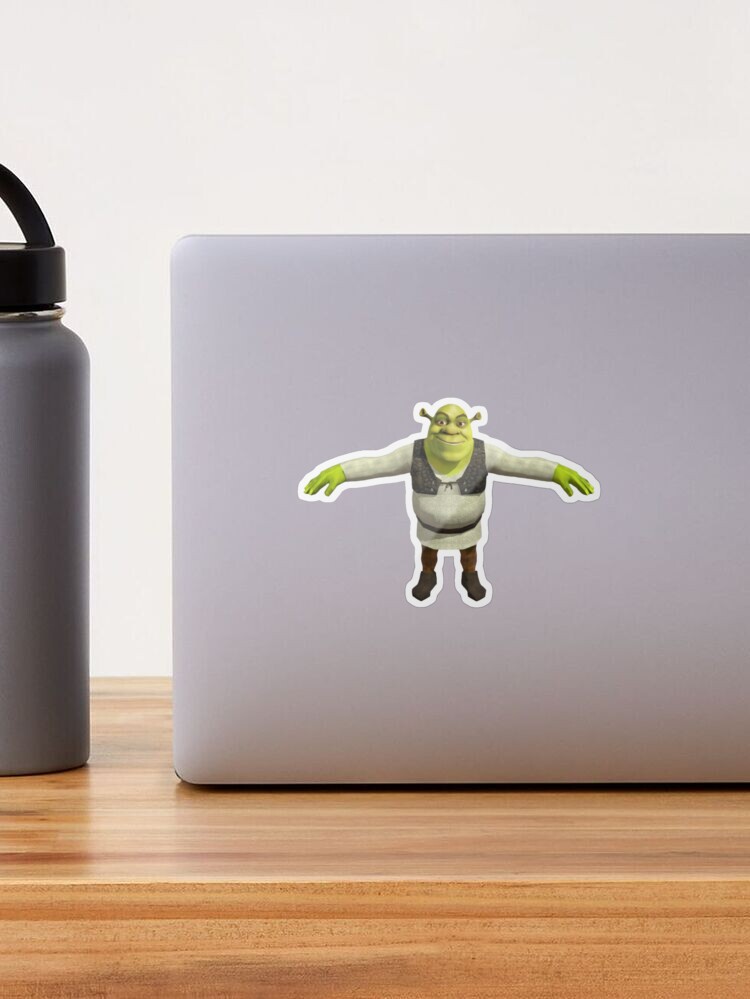 shrek is life t pose  Sticker for Sale by chongca