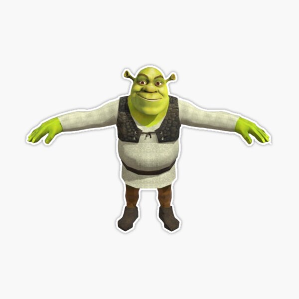 shrek is life t pose  Sticker for Sale by chongca