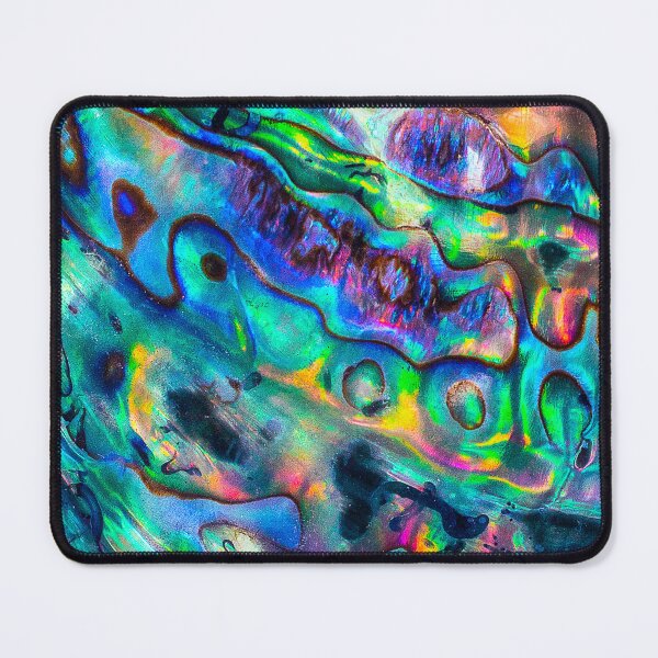 Artikelvorschau, Abstraktes Paua-Abalone-Muschel-Texturmuster, polierte Paua-Abalone-Muschel, mehrfarbiger Paua-Abalone-Muschel-Haliotis-Hintergrund, glänzende Paua-Abalone-Muschel aus Perlmutt entworfen und verkauft von Trendymotion.