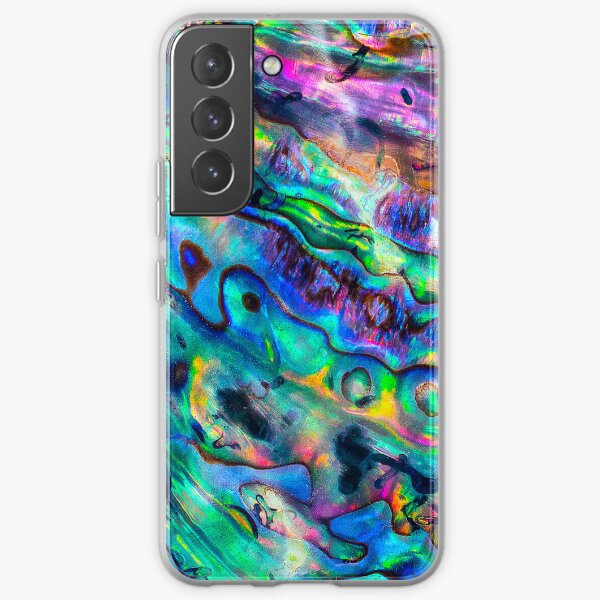 Abstract Paua Abalone Shell Texture Pattern, Polished Paua Abalone Shell, Multicolor Paua Abalone Shell Haliotis Background, Shiny Mother Of Pearl Paua Abalone Shell Samsung Galaxy Soft Case