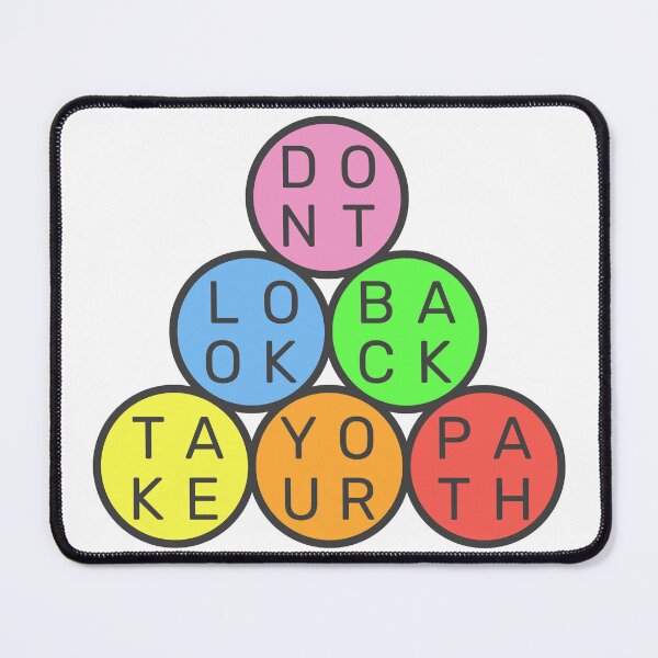 Item preview, Don't look back, take your path - Circles Pyramid - Pastel colors rainbow - Dark text - Violet to red designed and sold by RainbowWordLand.