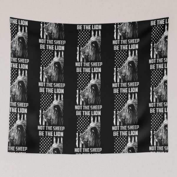 Item preview, Be The Lion Not The Sheep Patriotic Lions American Flag designed and sold by danielles79.