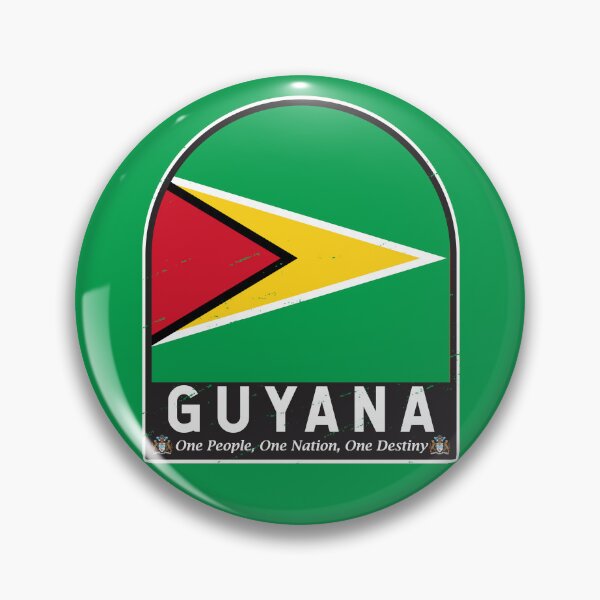 Item preview, Guyana Flag Emblem Distressed Vintage designed and sold by KrisSidDesigns.