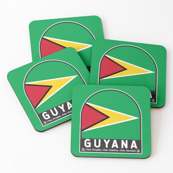 Item preview, Guyana Flag Emblem Distressed Vintage designed and sold by KrisSidDesigns.