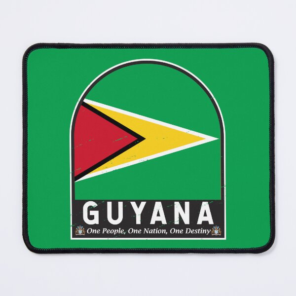 Item preview, Guyana Flag Emblem Distressed Vintage designed and sold by KrisSidDesigns.