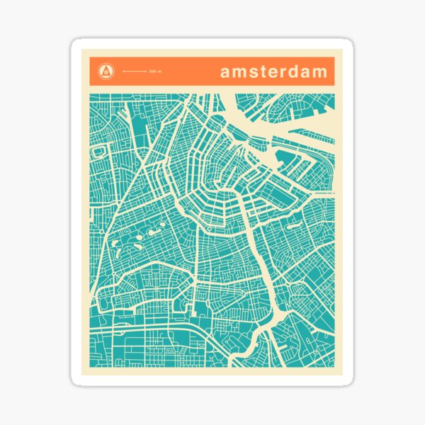 AMSTERDAM MAP Sticker