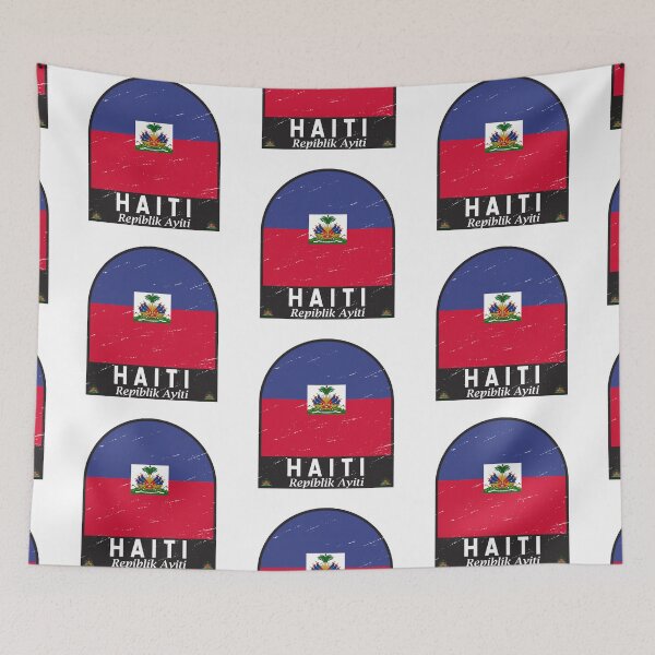 Item preview, Haiti Flag Emblem Distressed Vintage designed and sold by KrisSidDesigns.