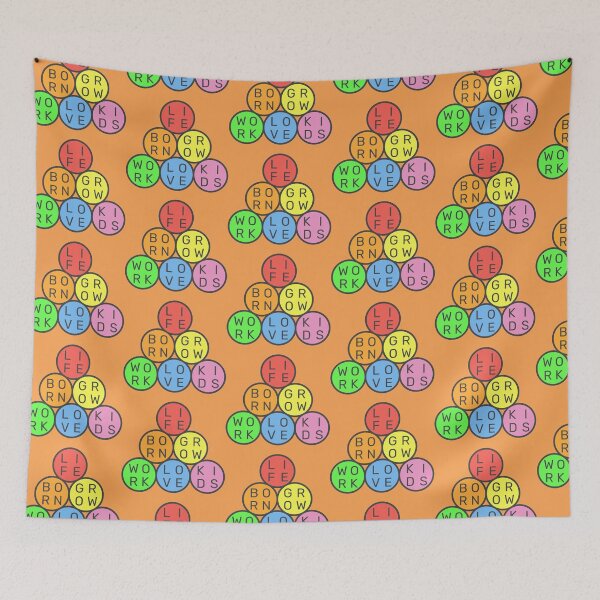 Item preview, Life Cycle Quote - Born Grow Work Love Kids  - Circles Pyramid - Pastel colors rainbow - Dark text designed and sold by RainbowWordLand.