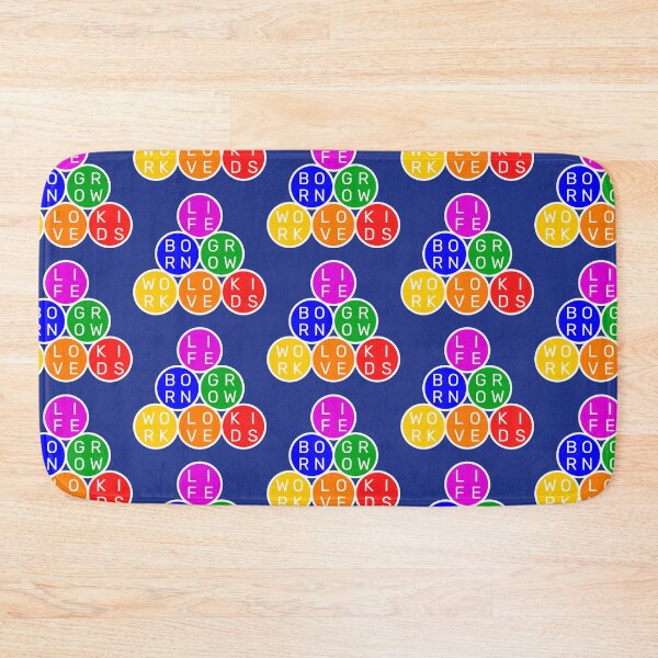 Item preview, Life Cycle Quote - Born Grow Work Love Kids  - Circles Pyramid - Basic colors rainbow - Violet to red designed and sold by RainbowWordLand.