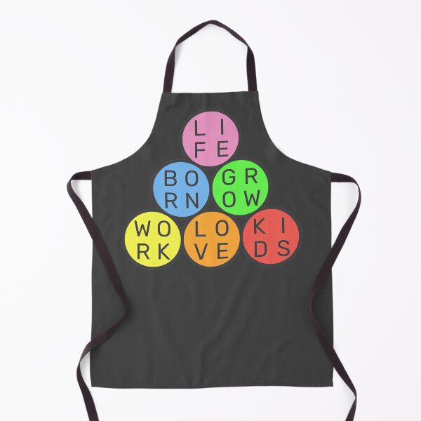 Item preview, Life Cycle Quote - Born Grow Work Love Kids  - Circles Pyramid - Pastel colors rainbow - Dark text - Violet to red designed and sold by RainbowWordLand.