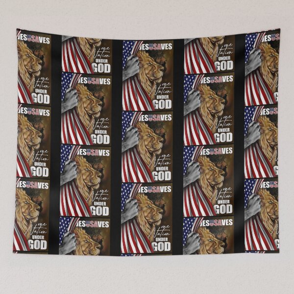 Item preview, Beautiful Lion And America Flag Jesus Christian designed and sold by danielles79.